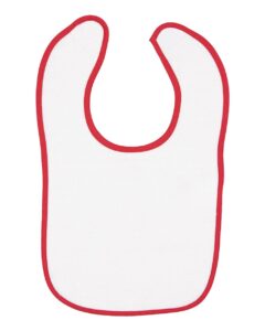 Rabbit Skins 1003 Infant Contrast Trim Terry Bib – Red
