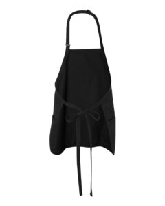 Chef Designs TT32 Short Premium Bib Apron – Black (back)
