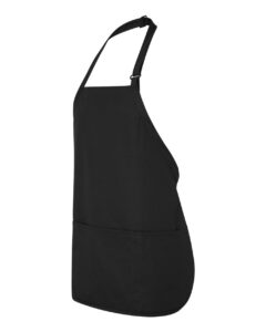 Chef Designs TT32 Short Premium Bib Apron – Black (side)