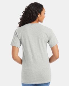 Hanes 5280 Unisex Essential-T T-Shirt – Ash (on model back)