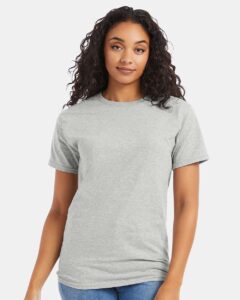 Hanes 5280 Unisex Essential-T T-Shirt – Ash (on model)