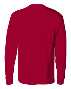 Hanes 5596 Unisex Authentic Long Sleeve Pocket T-Shirt – Deep Red (back)