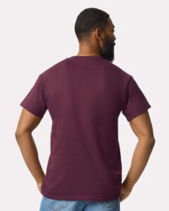 Gildan 2300 Unisex Ultra Cotton® Pocket T-Shirt – Maroon (on model back)