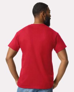 Gildan 2300 Unisex Ultra Cotton® Pocket T-Shirt – Red (on model back)