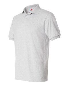 Hanes 054X Unisex EcoSmart® Jersey Polo – Ash (side)