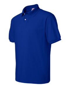 Hanes 054X Unisex EcoSmart® Jersey Polo – Deep Royal (side)