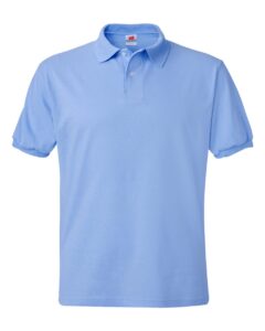 Hanes 054X Unisex EcoSmart® Jersey Polo – Light Blue