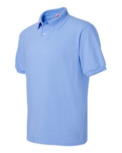 Hanes 054X Unisex EcoSmart® Jersey Polo – Light Blue (side)