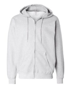 Hanes F280 Unisex Ultimate Cotton® Full-Zip Hooded Sweatshirt – Ash