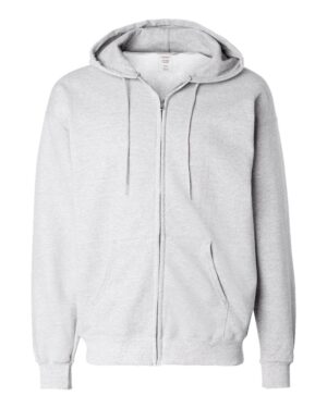 Hanes F280 Unisex Ultimate Cotton® Full-Zip Hooded Sweatshirt – Ash