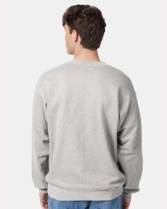 Hanes F260 Unisex Ultimate Cotton® Crewneck Sweatshirt – Ash (on model back)