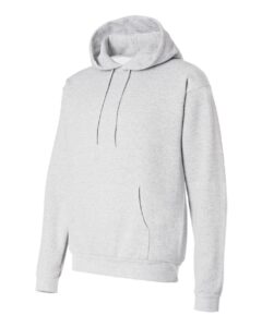 Hanes P170 Unisex EcoSmart® Hooded Sweatshirt – Ash (side)