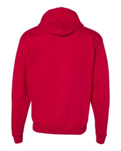 Hanes P180 Unisex EcoSmart® Full-Zip Hooded Sweatshirt – Deep Red (back)