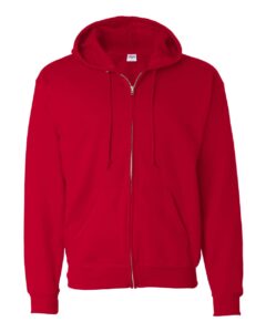 Hanes P180 Unisex EcoSmart® Full-Zip Hooded Sweatshirt – Deep Red