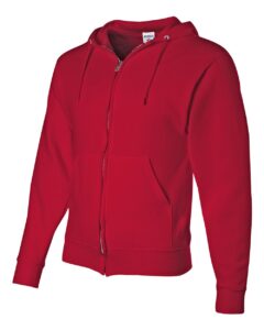 JERZEES 993MR Unisex NuBlend® Full-Zip Hooded Sweatshirt – True Red (side)