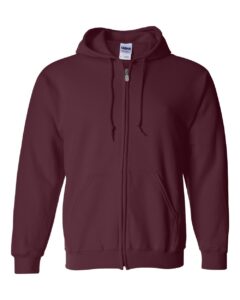 Gildan 18600 Unisex Heavy Blend™ Full-Zip Hooded Sweatshirt – Maroon