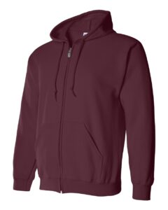 Gildan 18600 Unisex Heavy Blend™ Full-Zip Hooded Sweatshirt – Maroon (side)