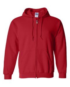 Gildan 18600 Unisex Heavy Blend™ Full-Zip Hooded Sweatshirt – Red