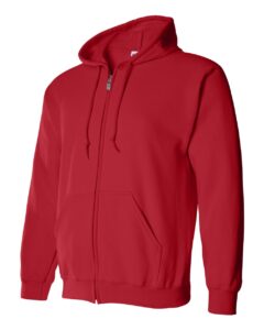 Gildan 18600 Unisex Heavy Blend™ Full-Zip Hooded Sweatshirt – Red (side)