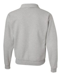 JERZEES 4528MR Unisex Super Sweats NuBlend® Quarter-Zip Cadet Collar Sweatshirt – Oxford (back)
