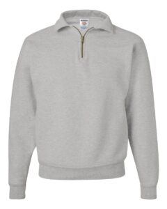 JERZEES 4528MR Unisex Super Sweats NuBlend® Quarter-Zip Cadet Collar Sweatshirt – Oxford