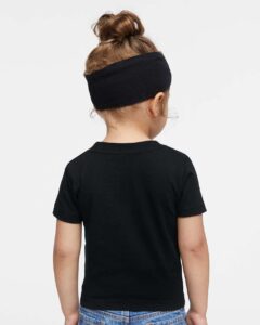 Rabbit Skins 3401 Infant Cotton Jersey Tee – Black (on model back)