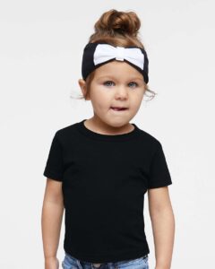 Rabbit Skins 3401 Infant Cotton Jersey Tee – Black (on model)