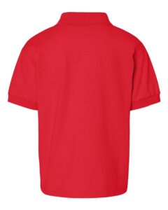 Gildan 8800B Youth DryBlend® Jersey Polo – Red (back)