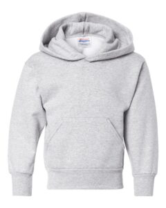 Hanes P473 Youth EcoSmart® Hooded Sweatshirt – Ash
