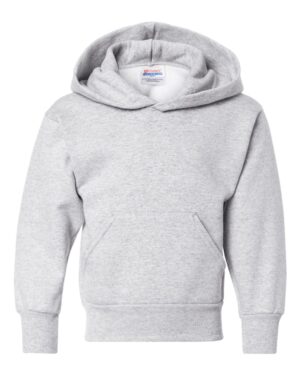 Hanes P473 Youth EcoSmart® Hooded Sweatshirt – Ash