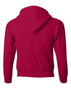 Hanes P473 Youth EcoSmart® Hooded Sweatshirt – Deep Red (back)