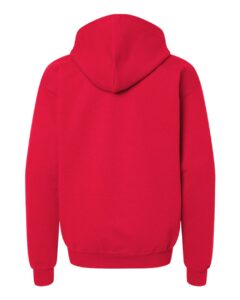 Gildan 18600B Youth Heavy Blend™ Full-Zip Hooded Sweatshirt – Red (back)