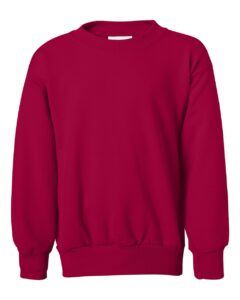 Hanes P360 Youth EcoSmart® Crewneck Sweatshirt – Deep Red