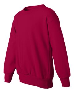 Hanes P360 Youth EcoSmart® Crewneck Sweatshirt – Deep Red (side)
