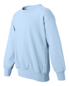 Hanes P360 Youth EcoSmart® Crewneck Sweatshirt – Light Blue (side)