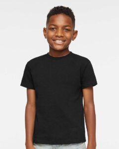 Rabbit Skins 3301J Youth Juvy T-Shirt – Black (on model)