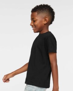 Rabbit Skins 3301J Youth Juvy T-Shirt – Black (on model side)