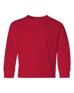 JERZEES 29BLR Youth Dri-Power® Long Sleeve 50/50 T-Shirt – True Red