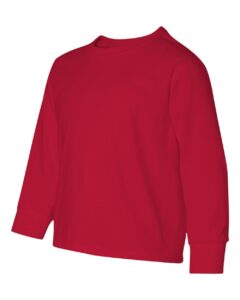 JERZEES 29BLR Youth Dri-Power® Long Sleeve 50/50 T-Shirt – True Red (side)