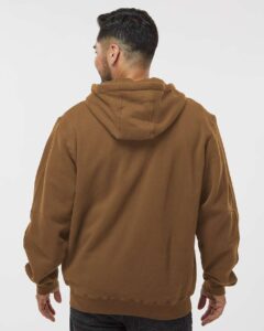 DRI DUCK 7033T Men’s Tall Crossfire Heavyweight Power Fleece Hooded Jacket with Thermal Lining – Saddle (on model back)