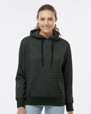 J. America 8860 Women’s Glitter French Terry Hooded Sweatshirt