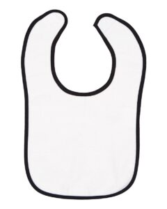 Rabbit Skins 1003 Infant Contrast Trim Terry Bib – Black