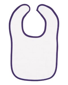 Rabbit Skins 1003 Infant Contrast Trim Terry Bib – Purple