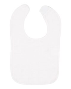 Rabbit Skins 1003 Infant Contrast Trim Terry Bib – White