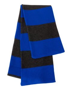 Sportsman SP02 Rugby-Striped Knit Scarf – Royal/ Charcoal (back)