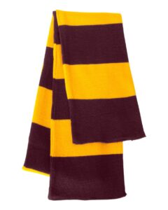 Sportsman SP02 Rugby-Striped Knit Scarf – Maroon/ Gold (back)
