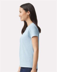 Gildan 2000L Women’s Ultra Cotton® T-Shirt – Light Blue (on model side)