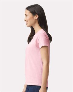 Gildan 2000L Women’s Ultra Cotton® T-Shirt – Light Pink (on model side)