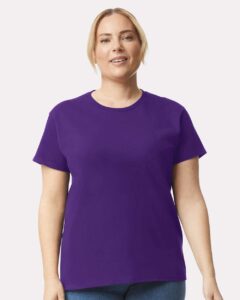 Gildan 2000L Women’s Ultra Cotton® T-Shirt – Purple (on model)