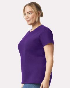 Gildan 2000L Women’s Ultra Cotton® T-Shirt – Purple (on model side)